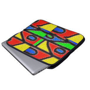 Housse Pour Ordinateur Portable Mosaïque artisanale, Peinture Barcelone Tilles Coq