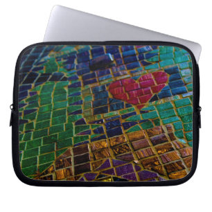 Housse Pour Ordinateur Portable Mosaïque colorée du Coeur Rouge