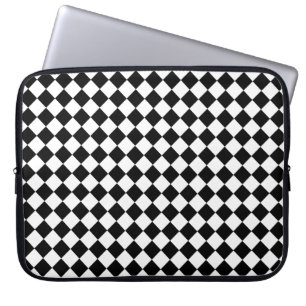 Housse Pour Ordinateur Portable Motif à chevron noir et blanc uni