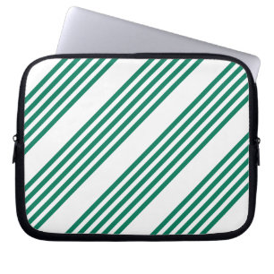 Housse Pour Ordinateur Portable Motif à cinq bandes vert et blanc de la forêt