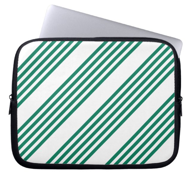 Housse Pour Ordinateur Portable Motif à cinq bandes vert et blanc de la forêt (Devant)