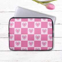 Motif à cœur à carreaux rose rétro