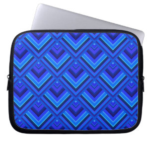 Housse Pour Ordinateur Portable Motif à échelle à bandes bleues