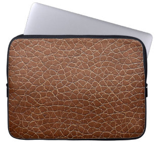 Housse Pour Ordinateur Portable Motif à effet de cuir marron