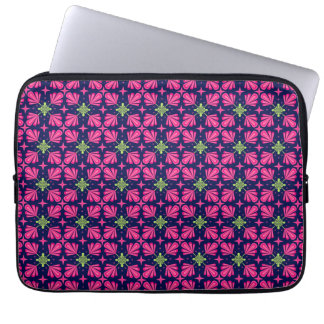 Housse Pour Ordinateur Portable Motif abstrait de pétales florales roses géométriq