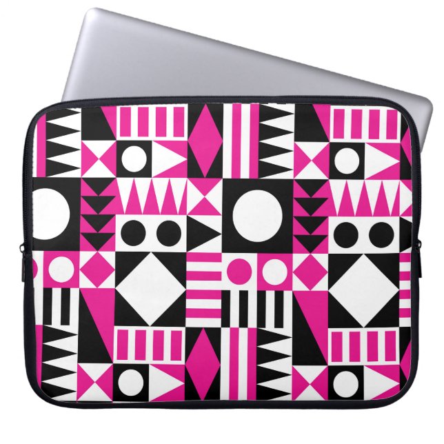 Housse Pour Ordinateur Portable Motif abstrait moderne du milieu du siècle. (Devant)