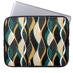 Housse Pour Ordinateur Portable motif Abstrait rayé, coloré ondulé.