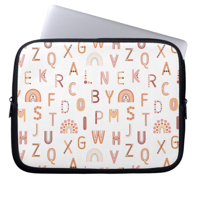 Housse Pour Ordinateur Portable Motif Alphabet arc-en-ciel amusant (Devant)