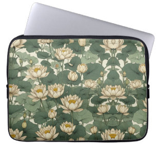 Housse Pour Ordinateur Portable Motif américain de fleurs de Lotus
