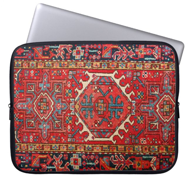 Housse Pour Ordinateur Portable Motif antique Perse Turc Paisley, Rouge (Devant)