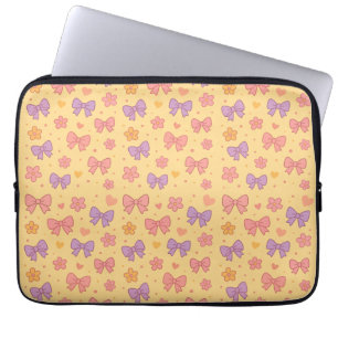 Housse Pour Ordinateur Portable Motif Arcs Pastels & Fleurs – Jolies Filles Jaunes