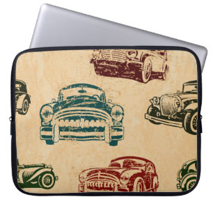 Housse Pour Ordinateur Portable Motif Arrière - plan d'illustration de voiture Vin
