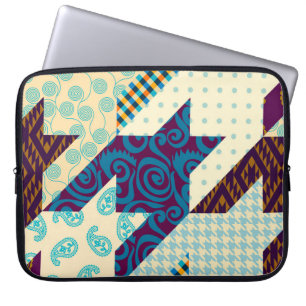 Housse Pour Ordinateur Portable Motif arrière - plan sans couture. Motif de patchw