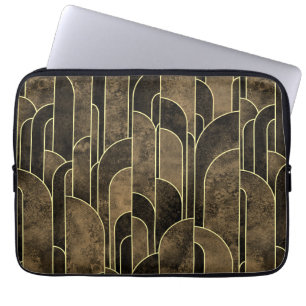 Housse Pour Ordinateur Portable Motif Art déco Brown et or riche