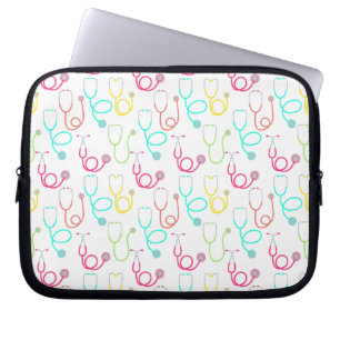 Housse Pour Ordinateur Portable Motif au néon de stéthoscope