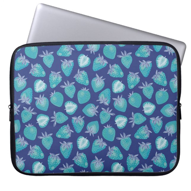 Housse Pour Ordinateur Portable Motif aux fraises bleues (Devant)