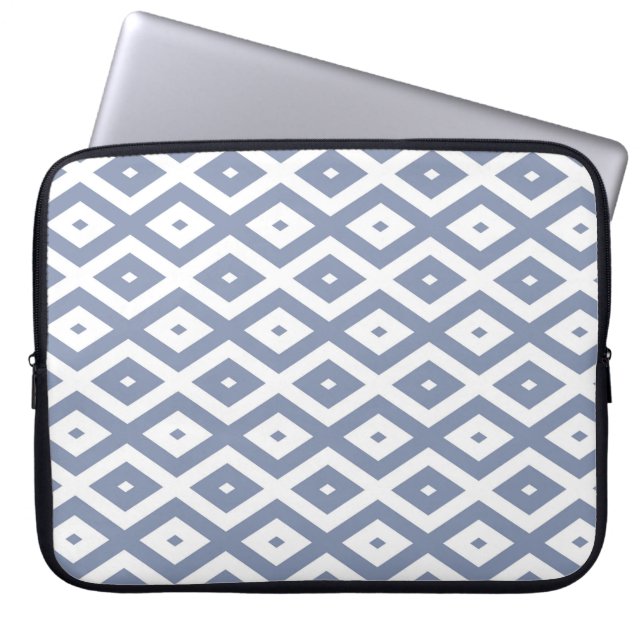 Housse Pour Ordinateur Portable Motif bleu gris et blanc (Devant)