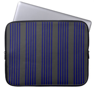 Housse Pour Ordinateur Portable Motif bleu marine et charbon cinq bandes