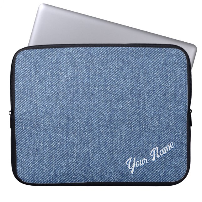 HOUSSE POUR ORDINATEUR PORTABLE MOTIF BLUE DENIM PERSONNALISÉ (Devant)