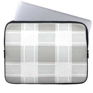 Housse Pour Ordinateur Portable Motif carreaux ton gris moderne
