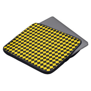 Housse Pour Ordinateur Portable Motif Chevron Noir et Or Uni