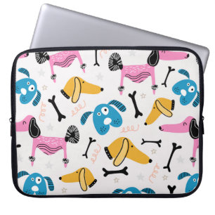 Housse Pour Ordinateur Portable Motif chien mignon avec dessin du visage animal bé