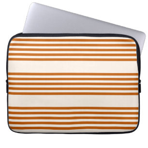 Housse Pour Ordinateur Portable Motif couleur orange brun et beige cinq rayures