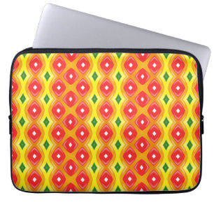 Housse Pour Ordinateur Portable Motif couleur rétro bandes diamant