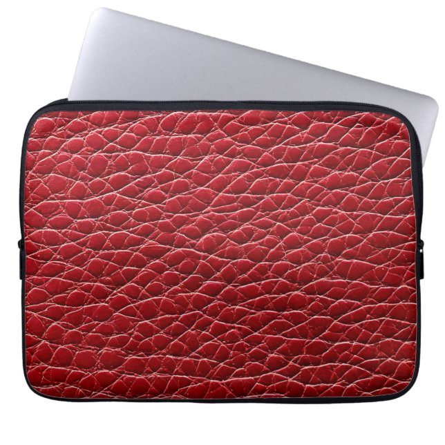 Housse Pour Ordinateur Portable Motif cuir rouge (Devant)