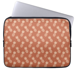 Housse Pour Ordinateur Portable Motif d'ananas tropique Terracotta & Peach
