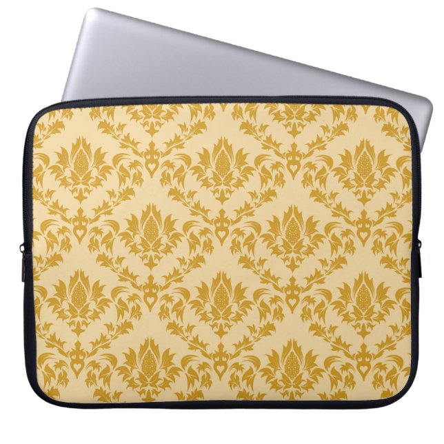 Housse Pour Ordinateur Portable Motif d'arrière-plan Damask transparent, abstrait, (Devant)