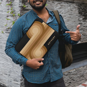 Housse Pour Ordinateur Portable Motif D'Art Neutre Brown Beige Tan Retro Personnal