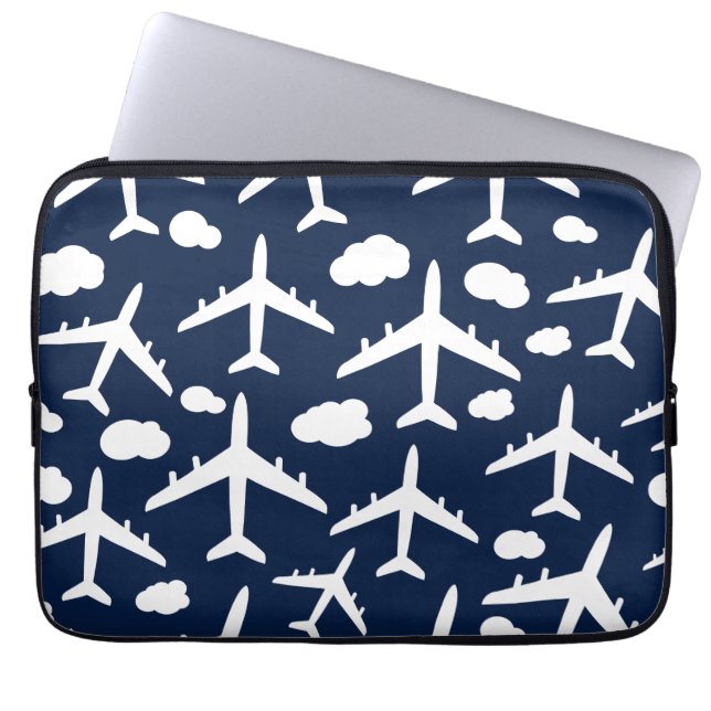 Housse Pour Ordinateur Portable Motif d'avion volant bleu (Devant)