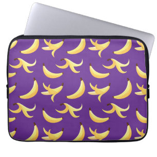 Housse Pour Ordinateur Portable Motif de banane jaune rétro drôle, modifiable pour
