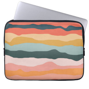 Housse Pour Ordinateur Portable Motif de bande de corail terrestre coloré Abstrait