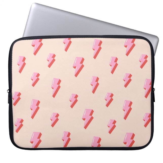 Housse Pour Ordinateur Portable Motif de boulon de foudre rose (Devant)