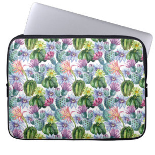 Housse Pour Ordinateur Portable Motif de cactus à aquarelle peinte à la main