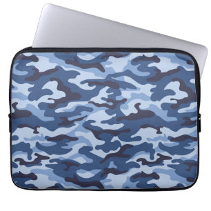 Housse Pour Ordinateur Portable Motif de camouflage bleu foncé