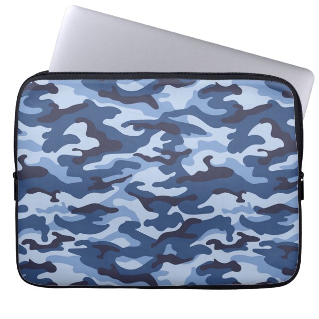 Housse Pour Ordinateur Portable Motif de camouflage bleu foncé (Devant)