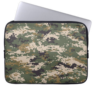 Housse Pour Ordinateur Portable Motif de camouflage numérique vert