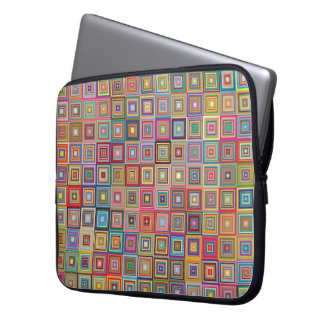 Housse Pour Ordinateur Portable Motif de carreaux géométriques rétro