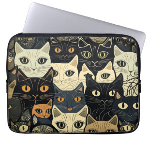 Housse Pour Ordinateur Portable Motif de chat Artsy