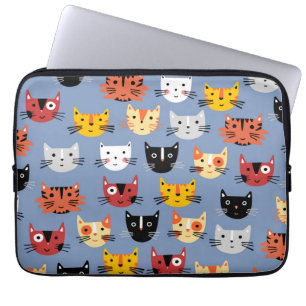 Housse Pour Ordinateur Portable Motif de chat bleu