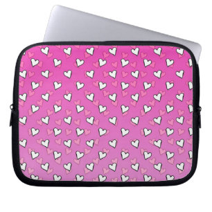 Housse Pour Ordinateur Portable Motif de cœur mignon dans des nuances de rose et d