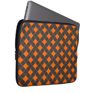 Housse Pour Ordinateur Portable Motif de contrôle géométrique Retro Orange Grey Ja