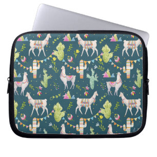 Housse Pour Ordinateur Portable Motif de drapeau de lama d'aquarelle