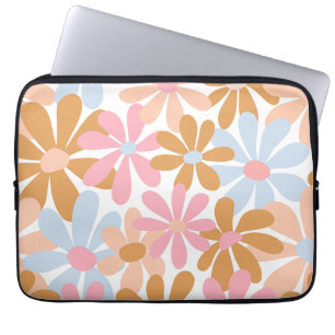 Housse Pour Ordinateur Portable Motif de fleur de marguerite pastel rétro