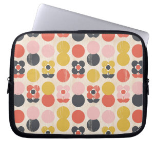 Housse Pour Ordinateur Portable Motif de fleur moderne de la moitié du siècle