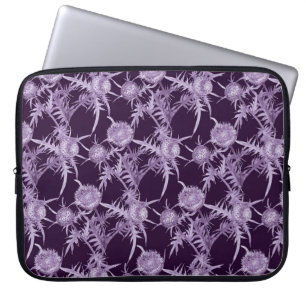 Housse Pour Ordinateur Portable Motif de fleur violette de chardon