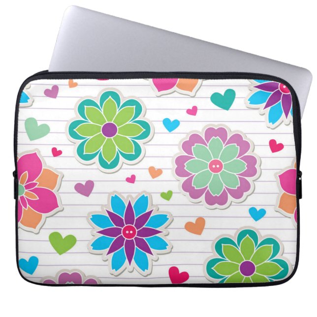 Housse Pour Ordinateur Portable Motif de fleurs (Devant)